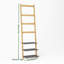 Bamboo Ladder Shelf Coat Rack & Shoe Organizer, Natural & Charcoal Finish