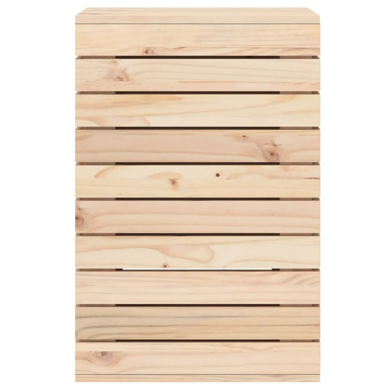 Wood Laundry Basket, Natural, 26" H x 17.3" W x 17.3" D