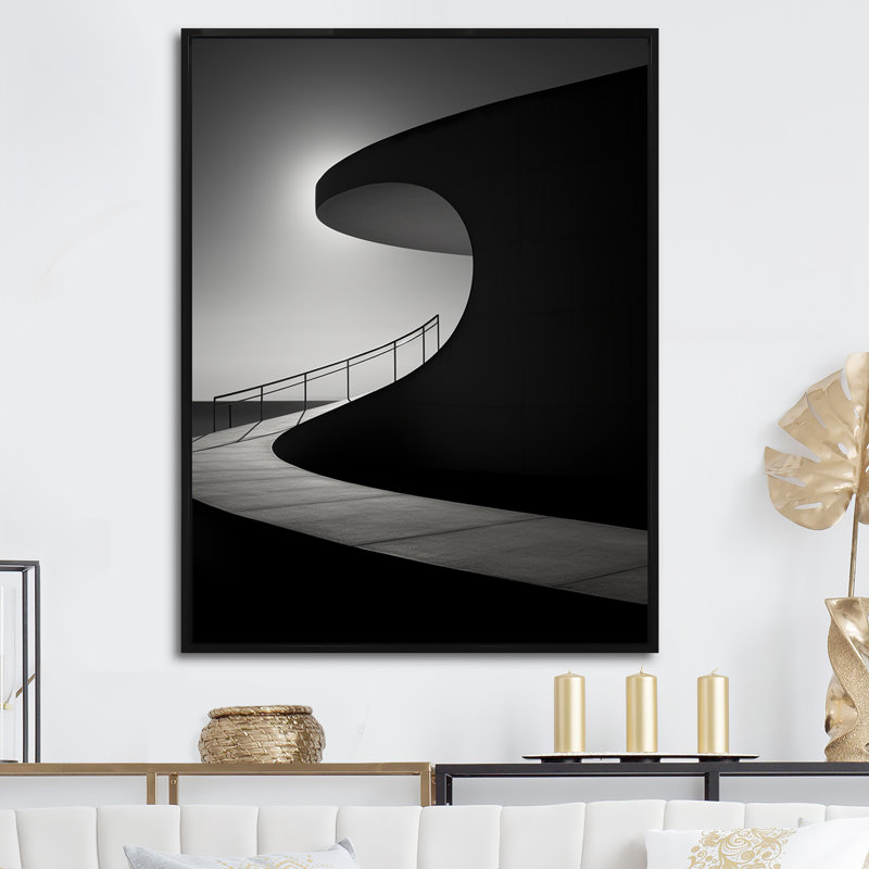 Mimalisme, bâtiment, paysage, impressions sur toile, H 32 po x l 16 po x P 1 po, Cadre flottant noir