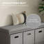 HOMCOM Shoe Bench with Seat, Shoe Storage Bench with Fabric Drawers-2104562237