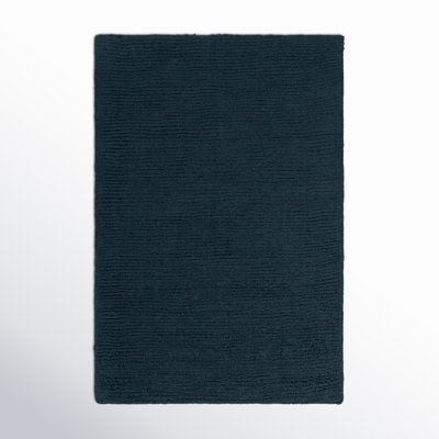 Crowe Dark Blue Hand-Woven Wool Rug