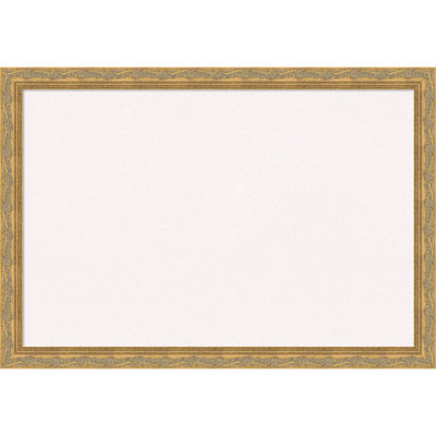Mila Dark Gold Wood Framed Corkboard, White Cork Bulletin Board, Organization Board, Pin Board