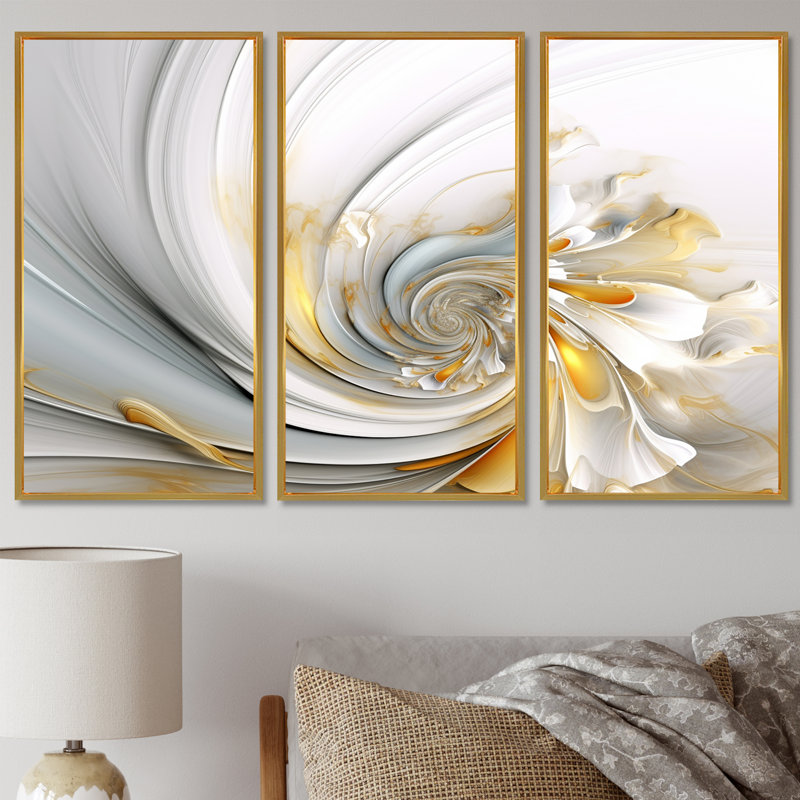 Winsford - Botanicals Wall Art Decor Set, Gold Floater Framed, 32" H x 48" W x 1" D