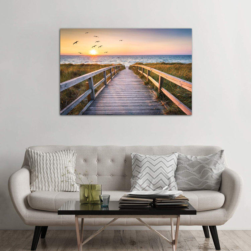 Sunset At The Dune Beach by Jan Becke - No Frame Print on Plastic / Acrylic, 152.5 cm H x 101.5 cm W, Wrapped Canvas