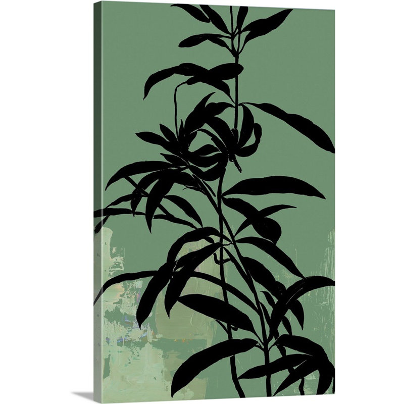 «Green Silhouette II», art mural sur toile, Toile tendue, H 30 po x l 20 po
