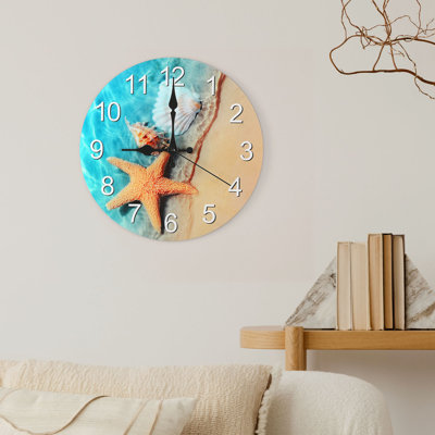 12" Beach Themed Silent Non-Ticking Wall Clock