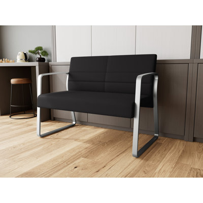 Waterfall Waiting Reception Loveseat Sled Base Metal Frame
