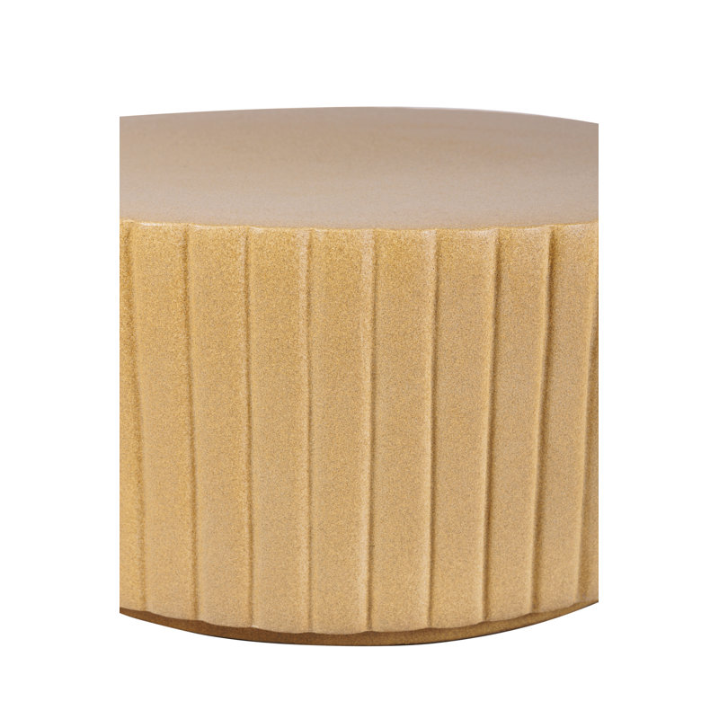 Flute Outdoor Round Side Table, Shale Matte