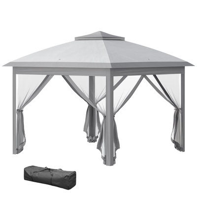 Atzhiry 3.3 x 3.3m Pop Up Gazebo with Double Roof