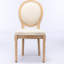 2 chaises de salle à manger françaises, tissu en lin beige, structure en bois massif, finition peinte antique, chaise en tissu Tempting Chairs, fabrication de style, peinture, confortable