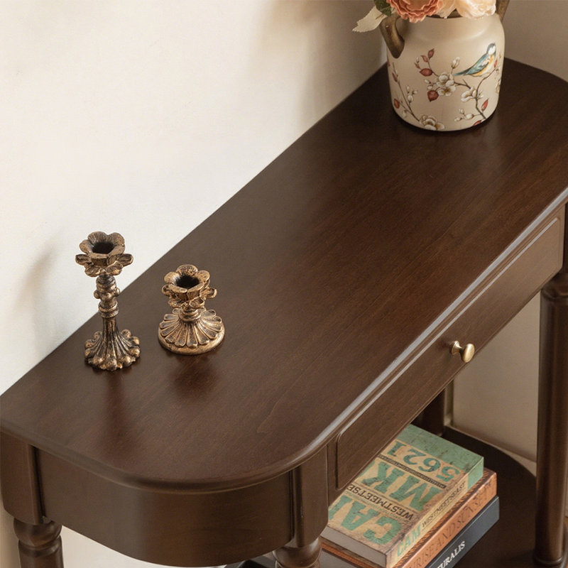Retro Solid Wood Minimalist Console Table
