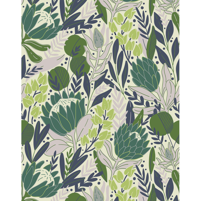 Terron 7m x 75cm Wallpaper Roll, Green