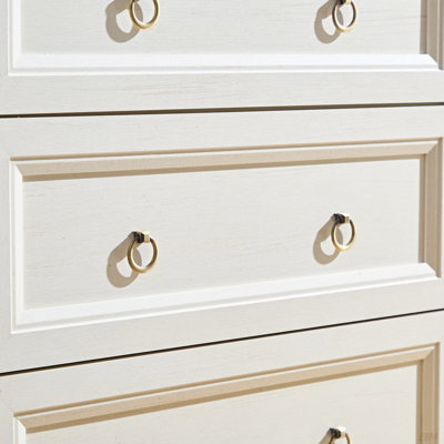 Commode 6 tiroirs Farmhouse pour chambre à coucher, commode large rustique en bois, organisateur de commodes de rangement pour chambre à coucher, salon, couloir (commode)