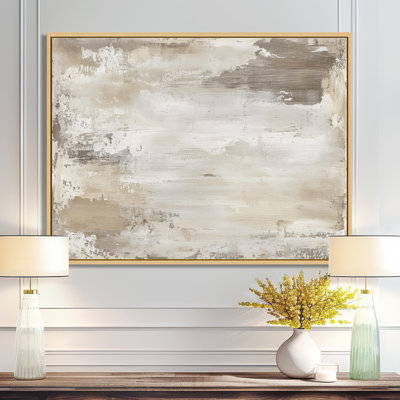 Neutral Limewash Calm I - Beige Artistic Canvas Print