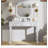 Retro Makeup Desk with Large Mirror, 3-Drawer Dressing Table for Jewelry Storage, Elegant Console Table for Bedroom, Living Room, Hallway & Foyer