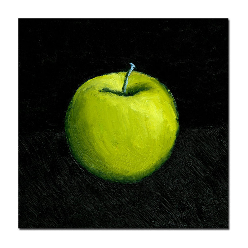 « green pomme still life » par michelle calkins, reproduction d’art sur toile, H 18 po x l 18 po x P 2 po