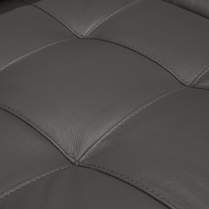 Canapé modulaire en cuir Yeprad, Face à la gauche, Cuir gris foncé assorti