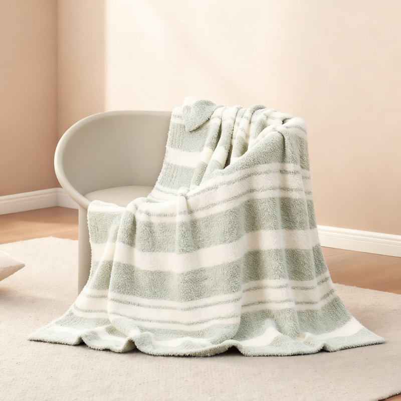 Jeté en tricot réversible, couverture en microfibre super douce et chaude pour canapé, canapé et lit, jeté décoratif léger et confortable