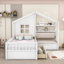 Lit simple en bois avec deux tiroirs, siège et tablette Abin-979023722