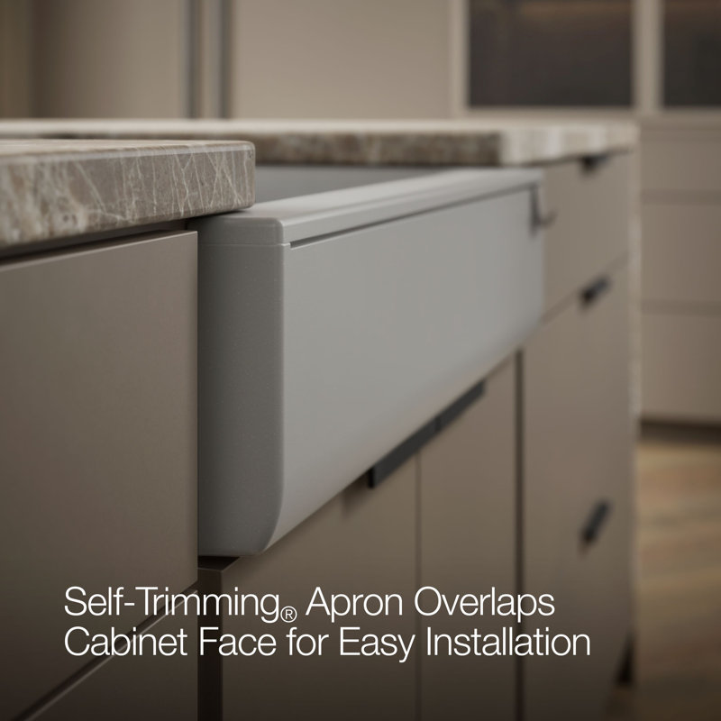 Cairn 29-3/4 In. Undermount Single-Bowl Farmhouse Kitchen Sink With Short Apron, Matte Gray