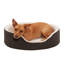 Lit pour chien ovale en faux sherpa et suède-27272265-49233117