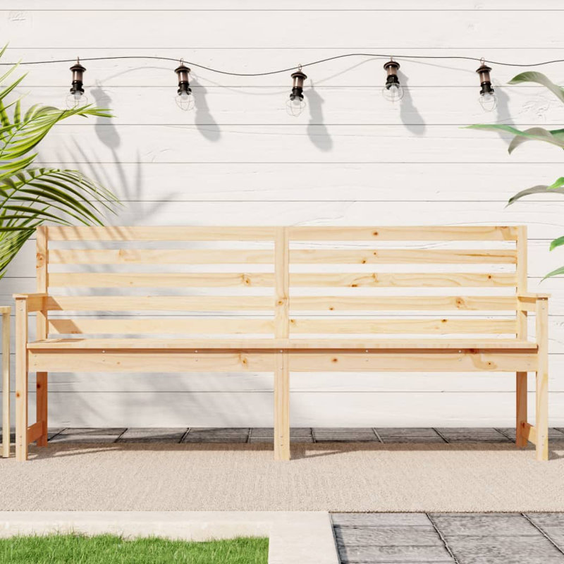 Huxton Solid Wood Outdoor Bench, Natural Pine
