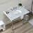 Kingston Brass Wesselman 36-Inch Carrara Marble Console Sink with Stainless Steel Legs (8-Inch, 3-Hole)-72887917