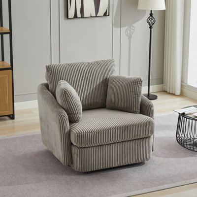 Sayam 40.6'' Wide Swivel Club Chair