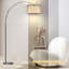 Lampe sur pied arquée 78,7 po Asem avec télécommande, ampoule DEL incluse et grand abat-jour Asem-845758606-819567389