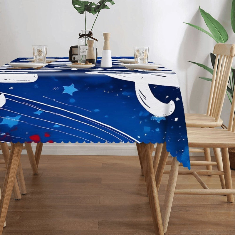 Housse de table rectangulaire à bords festonnés 60 x 120 en 4ème jour du 4 juillet