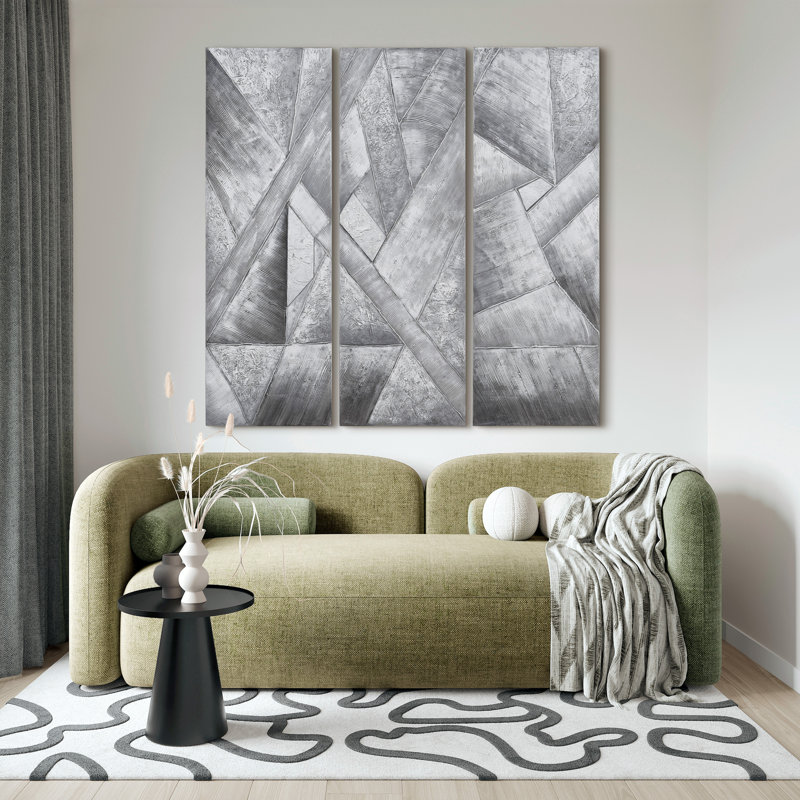 Art mural sur toile texturé à losanges par Martin Edwards