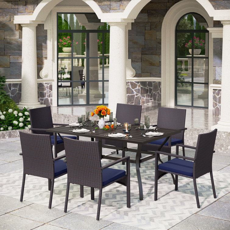 Alyah 7 Piece Bar Height Dining Set with Cushions