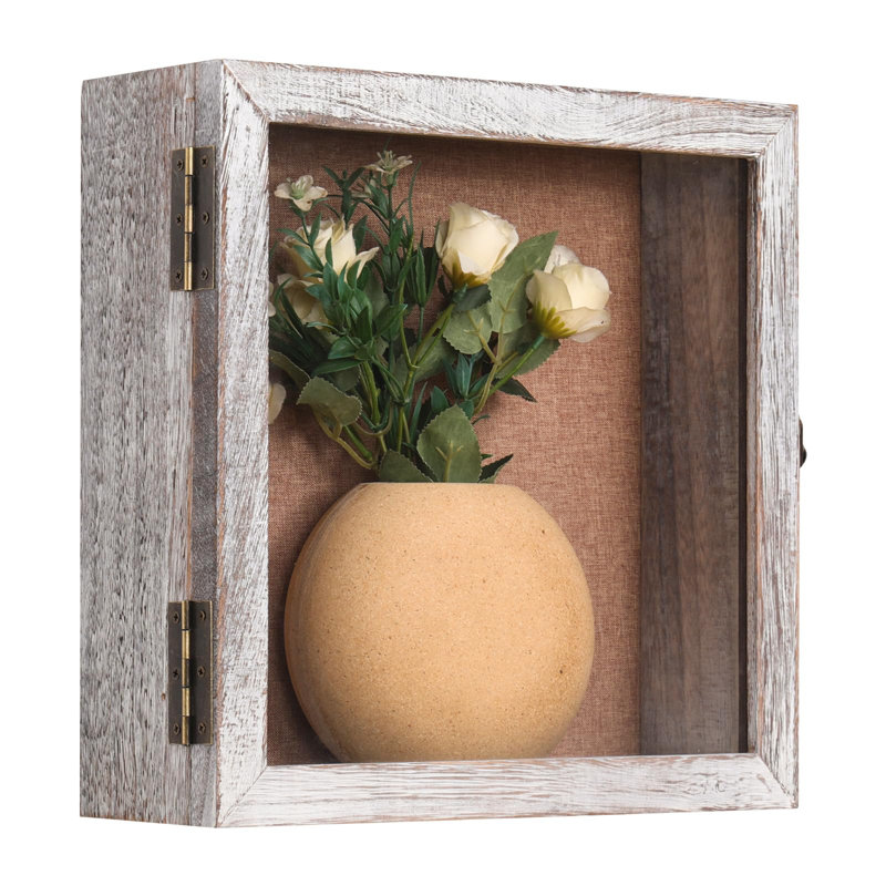 12X12x4 Shadow Box, Exterior Depth 4In Extra Deep Shadow Boxes Display Cases For Pictures, Photos And Keepsake(Distressed White)