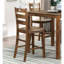 Table de salle à manger à hauteur de comptoir 5 pièces, table et 4 chaises au fini noyer, look transitionnel, convient aux sièges, 5 pièces en placage de bois d'ingénierie avec finition, recherchez de l'espace,