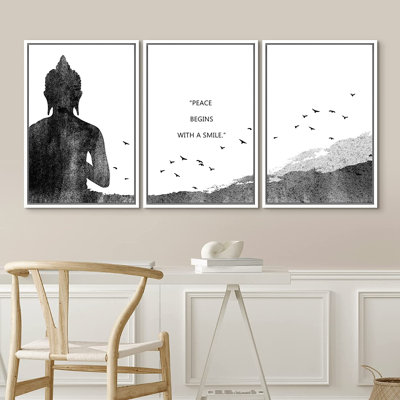 Ensemble d'œuvres d'art mural sur toile, Bouddha