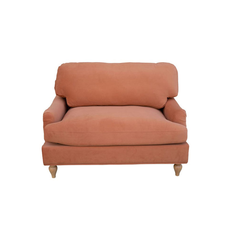 Sadorus 118.5cm Wide Tufted Armchair, Orange Velvet