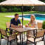 Table de salle à manger de patio tout temps de 91 cm (36 po) pour 4 personnes, mobilier de patio moderne en plastique pour terrasse/jardin/piscine, capacité de 181 kg (400 lb).