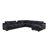 Celine 141.5" Dark Gray Chenille Fabric Corner Sectional Sofa with Right-Facing Chaise, Cupholders, and Charging Ports-690301799