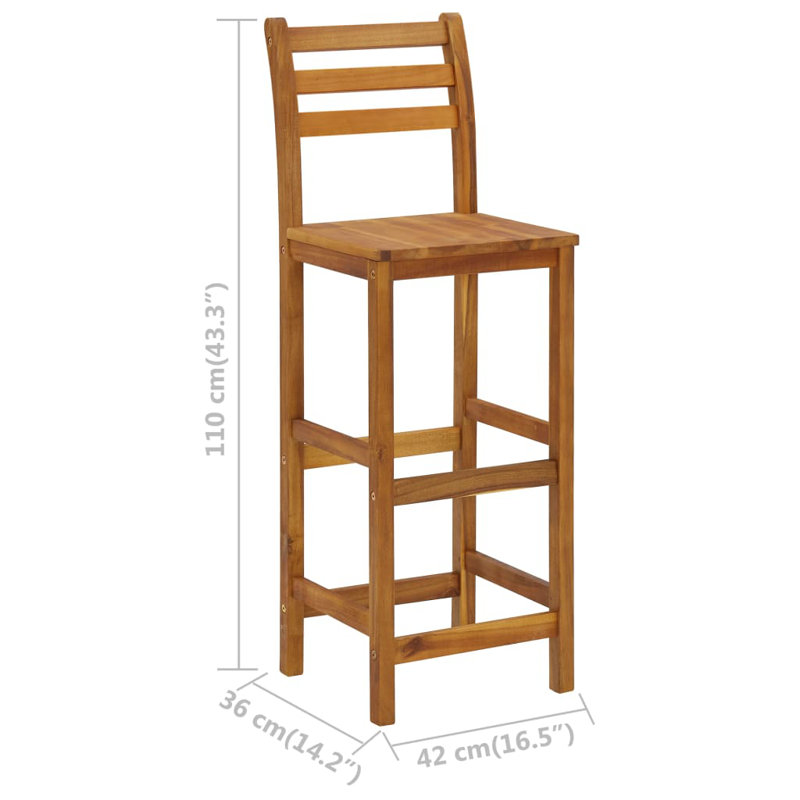 Bar Stool Bar Seat Counter Height Stool for Kitchen Pub Solid Wood, 8