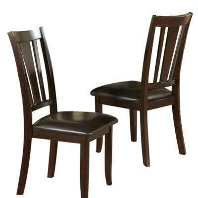 2Pcs Contemporary Dining Chairs - Brown Faux Leather, Tempting Seating Design Of 2 In Leather Modern, Enrapturing Chair Style