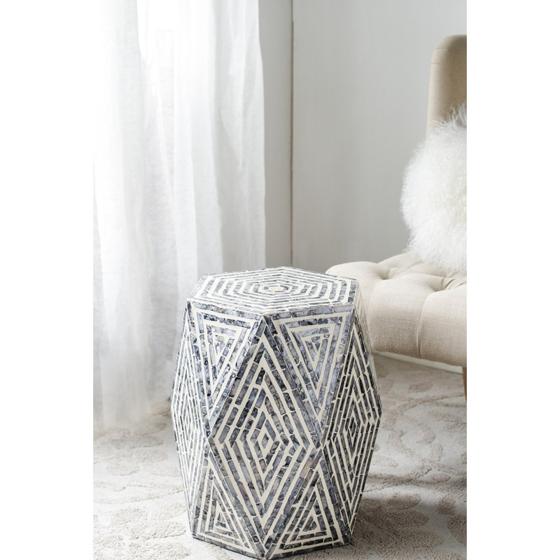 Tabouret de chambre traditionnel noir, 16 pi x 14 po x 18 po, blanc, style décontracté