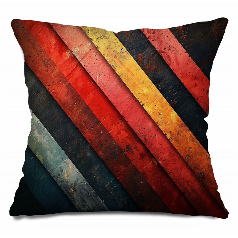 Coussin décoratif à rayures colorées, coussins décoratifs, H 26 po x l 26 po