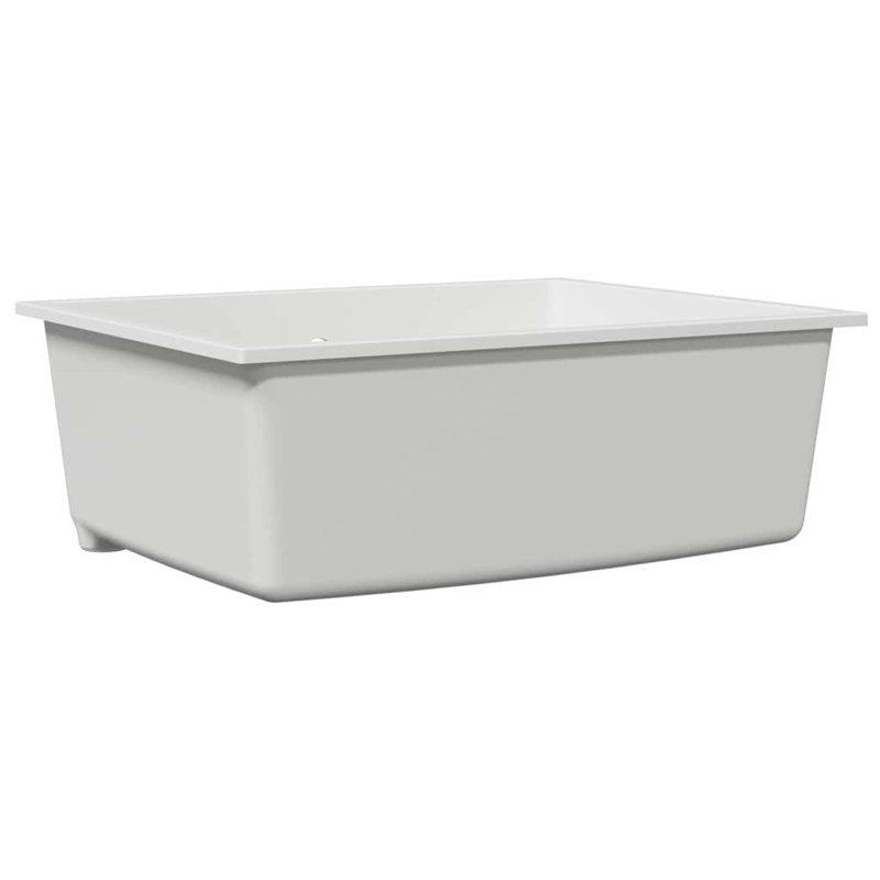 Kitchen Sink Granite, 20cm H  x 54cm W  x 44cm D, White