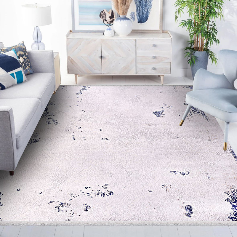 Tapis crème moderne antidérapant lavable à la machine, Tapis de couloir 3 pi 3 po x 8 pi 3 po