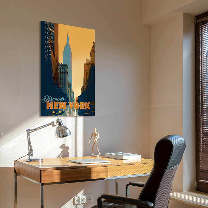 New York Minute Colorful Glass Rectangle Art Print