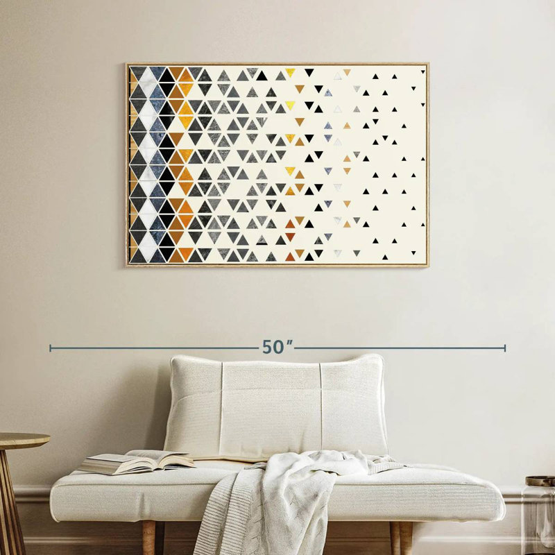 Triangle de folie, Cadre flottant en bois naturel, 40 po x 27 po