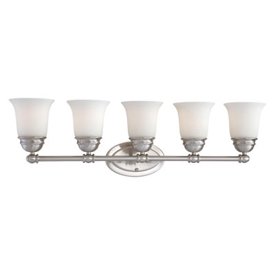 Éclairage pour salle de bain 5 lumières Selway - nickel brossé 31 po Selway