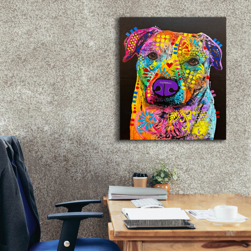 «Hunker» par Dean Russo, art mural sur toile, H 30 po x l 26 po x P 1,5 po