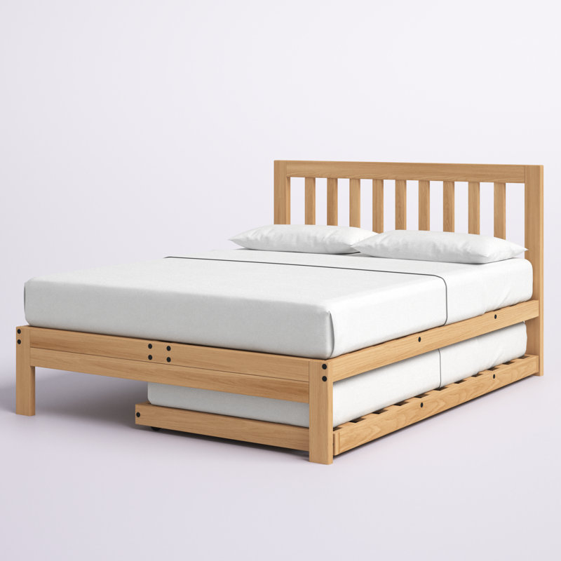 Solid Wood Slat Bed, Queen