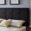 Tête de lit tapissier contemporaine ajustable pour lit très grand avec pieds en métal noir foncé